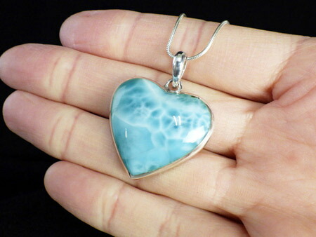 楽天市場】ラリマー ハート形ペンダントトップ ドミニカ共和国産