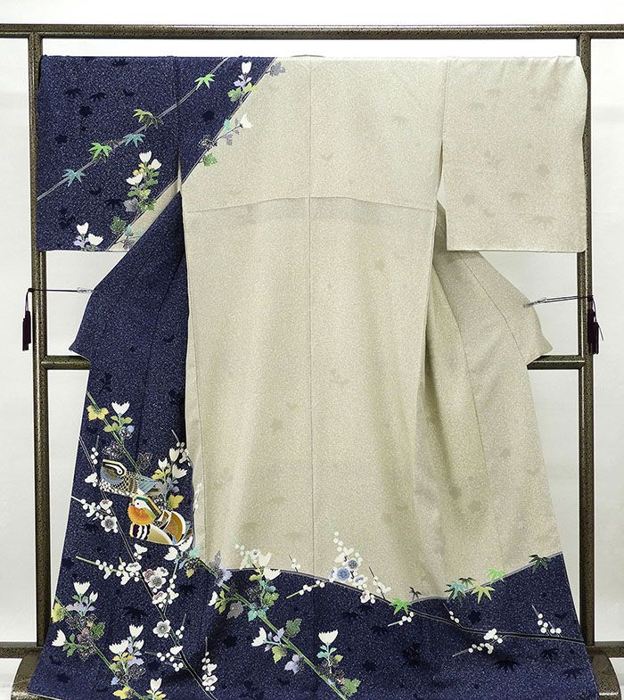 人間国宝 羽田登喜男 おしどり布絵 友禅染真作 額装 【公式通販】