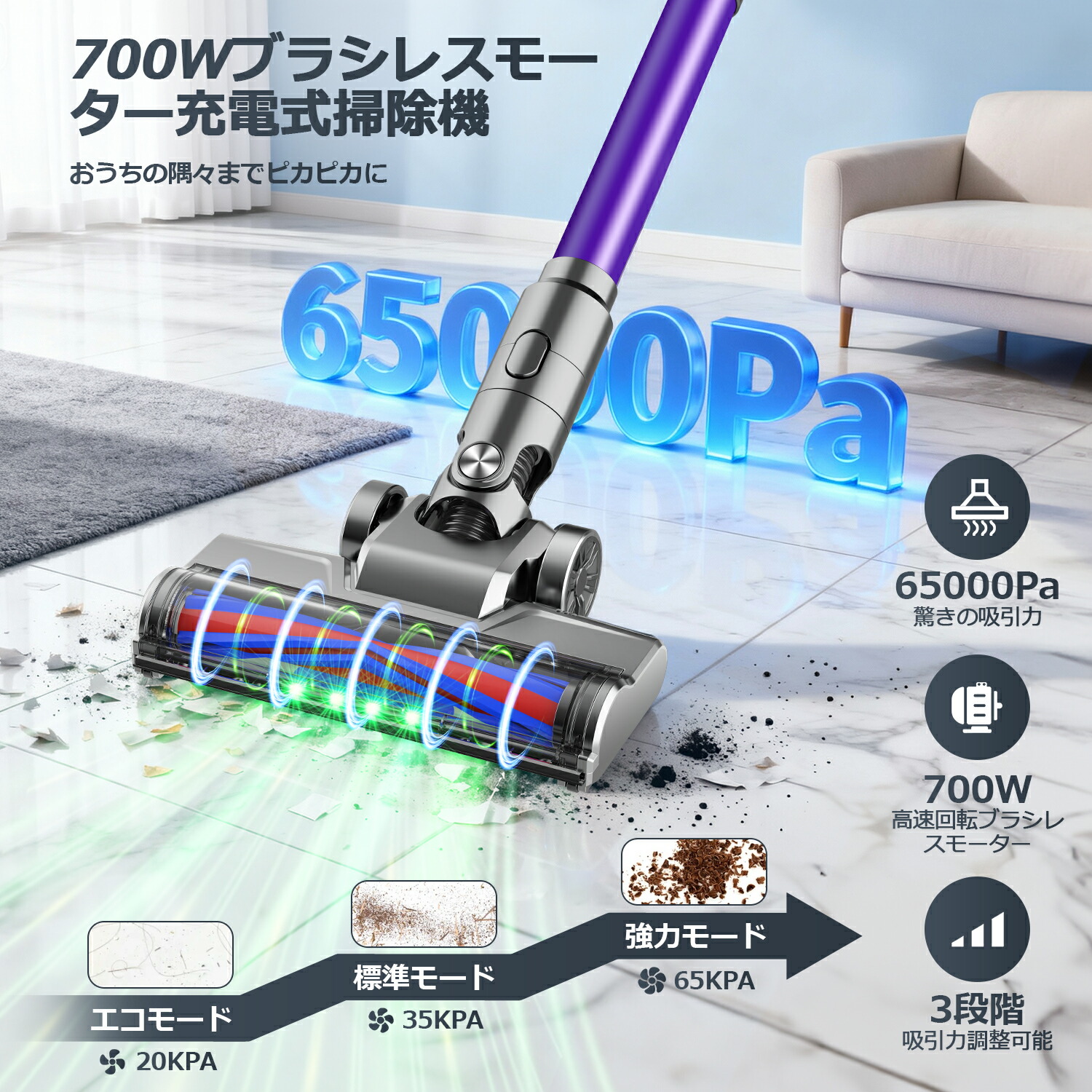 布団クリーナー 18KPa強力吸引 65℃熱風乾燥 LEDディスプレイ Amazon