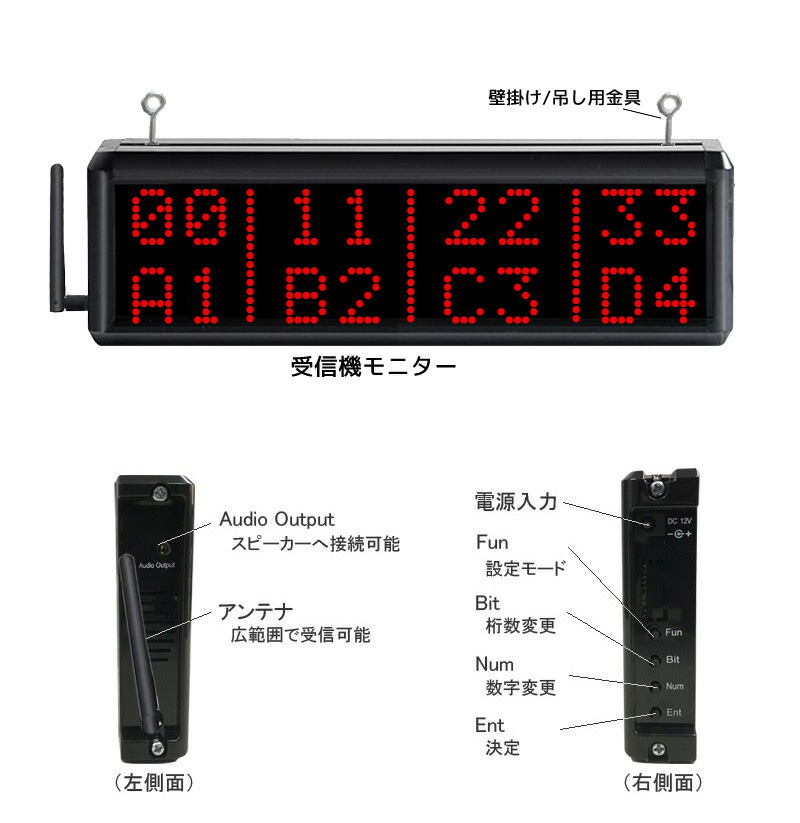 動作品】BELSTAR 受信表示機 ナンバー消機 送信機×38個 飲食店ベル