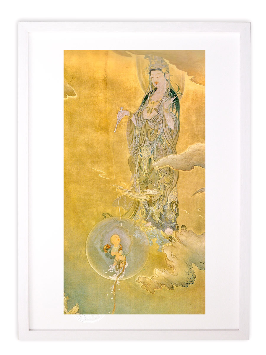 限定セール！慈母観音図 仏画 仏教美術 悲母観音 刺繍画 刺繍アート 額美術