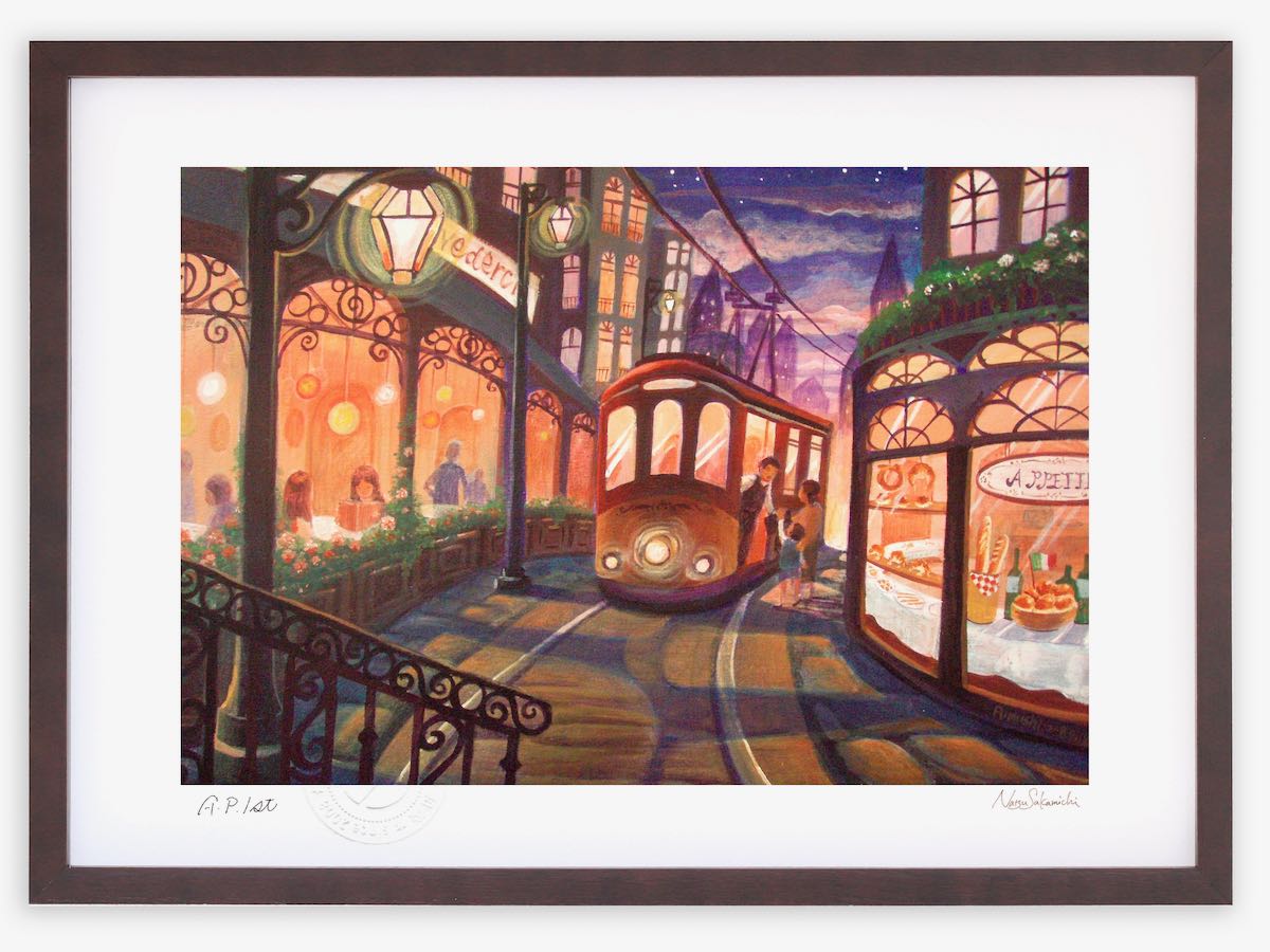 インテリアアート 額入り サイン入り モダンアート 版画 A.P 額装