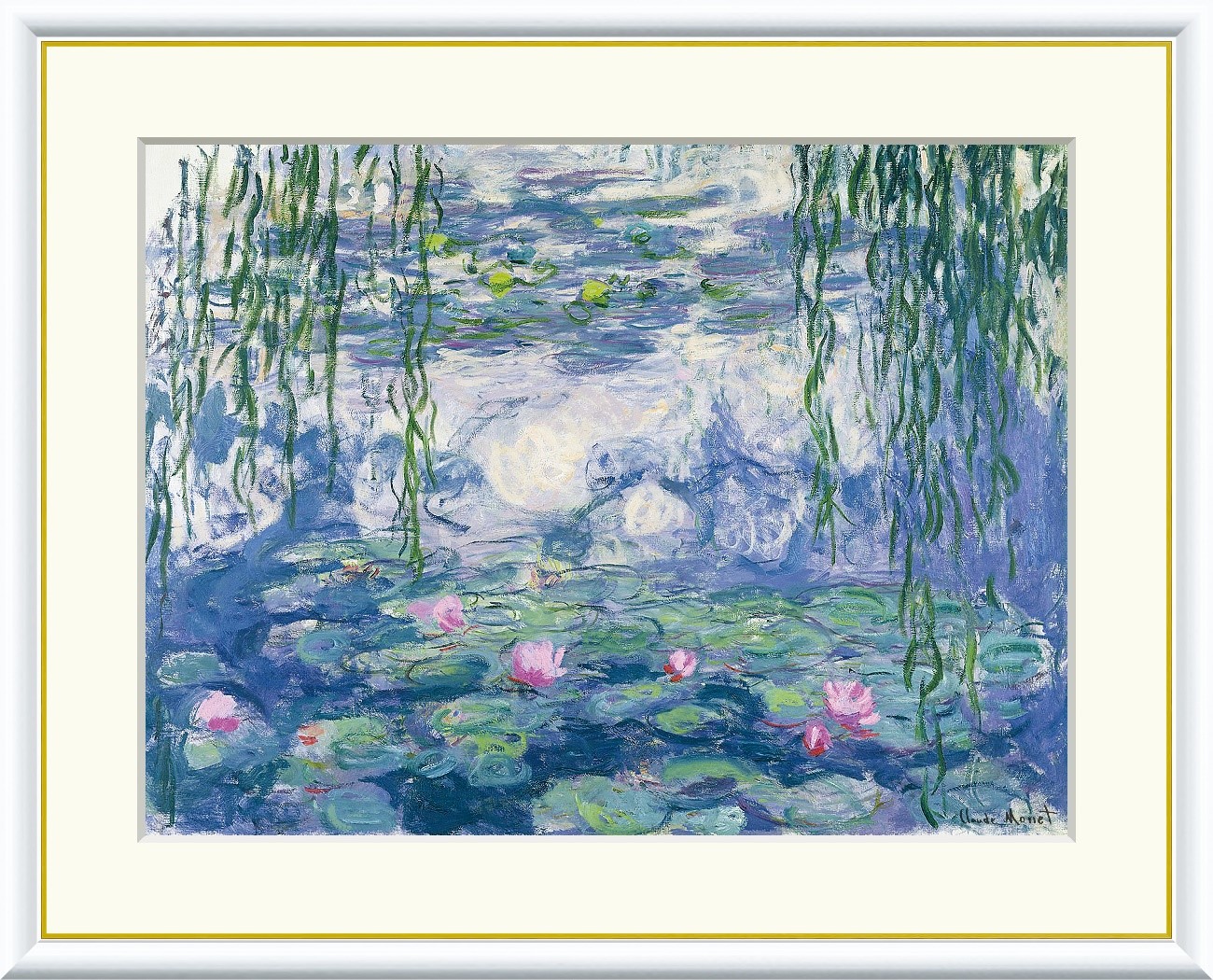 10年保証 名画 油絵 睡蓮 クロード・モネ 手彩仕上 高精細巧芸画