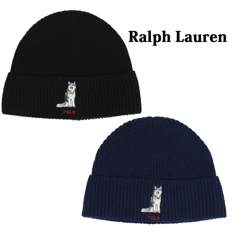 超希少❣️ポロベア シベリアンハスキー ニット帽 ホワイト ラルフ