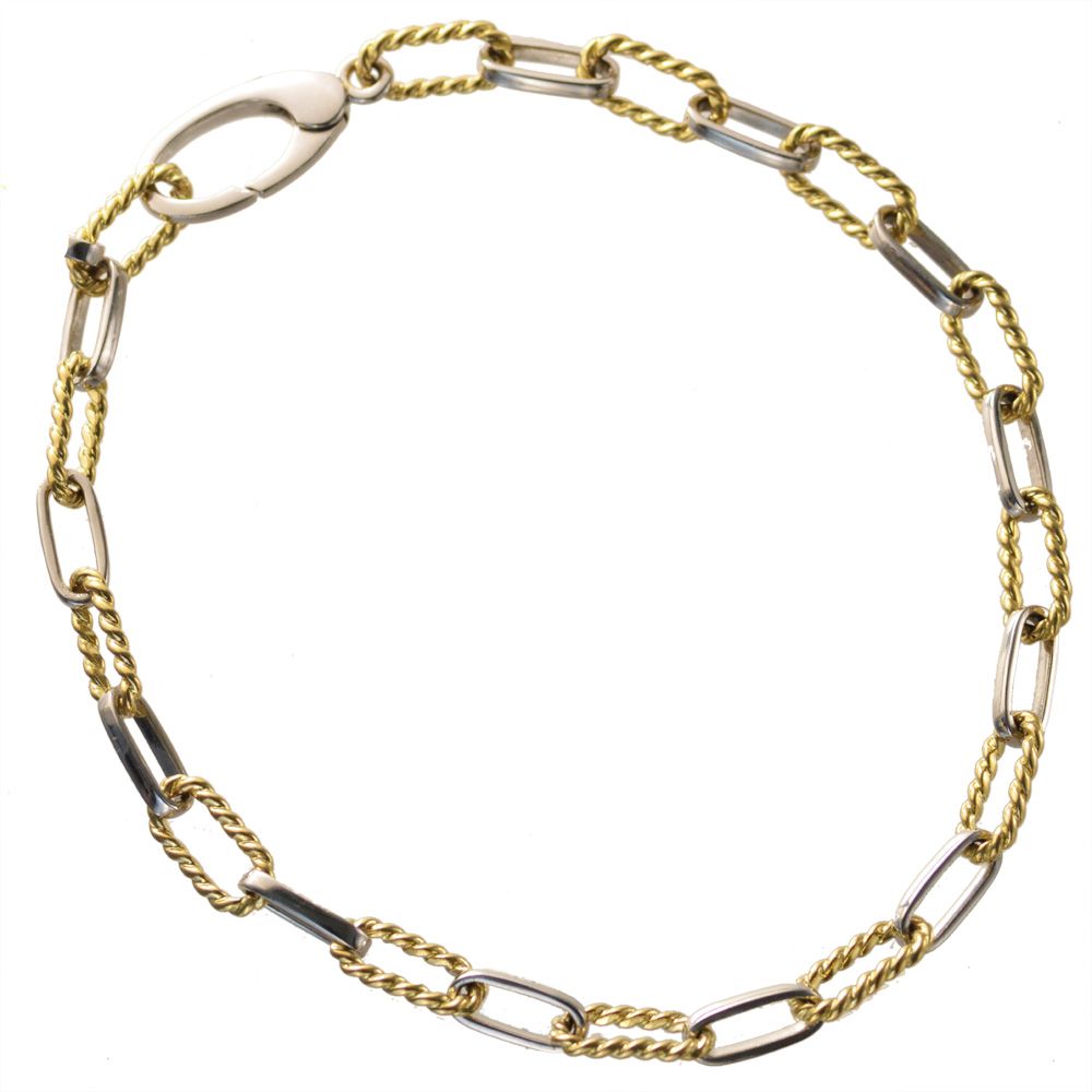 楽天市場】アンクレット メンズ K18 ゴールド プラチナ コンビ アズキ