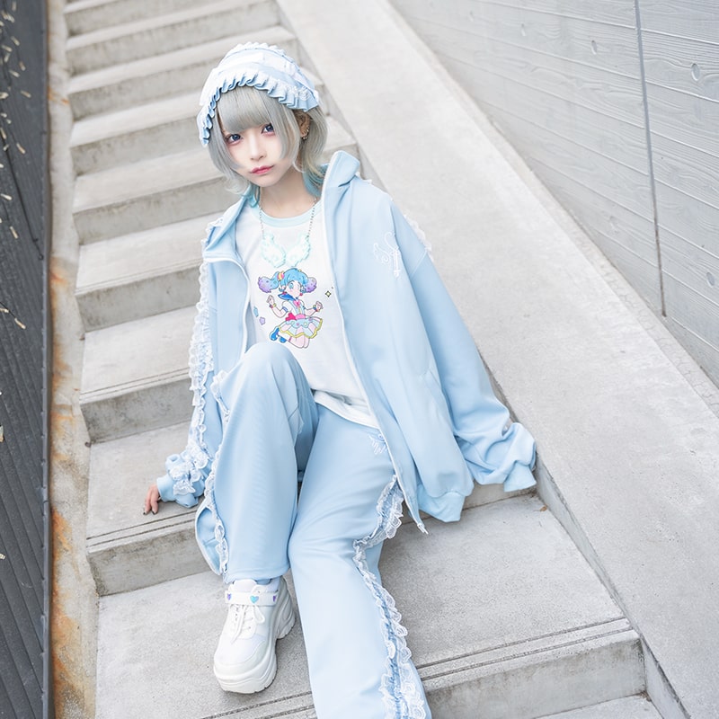 楽天市場】魔法 ジャージジャケット P.BL 長袖 原宿 韓国 原宿系