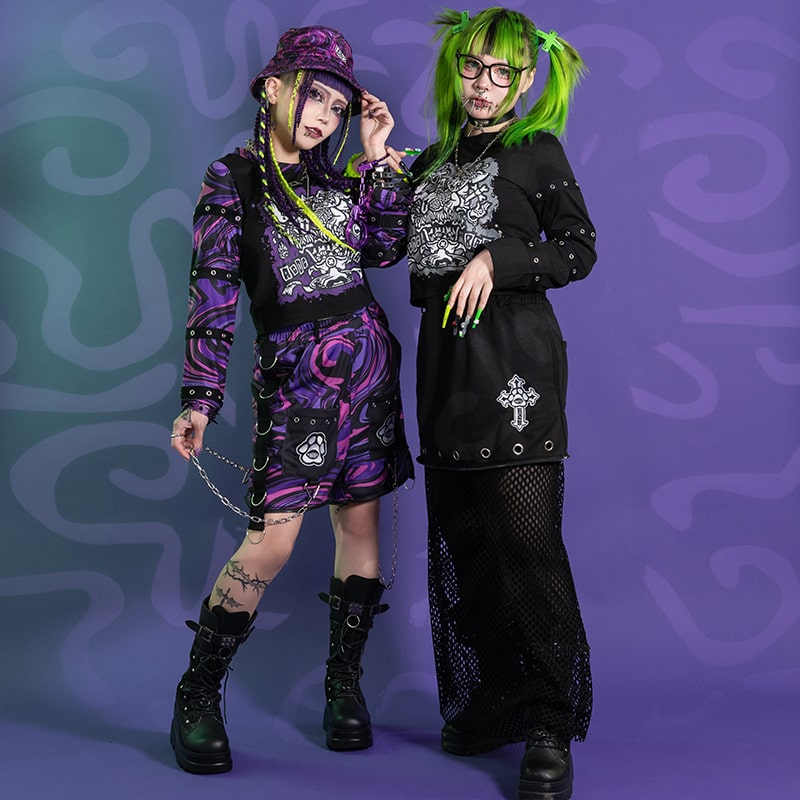 Chevon コラージュアートロンT ブラック(L) Chevon コラージュアート