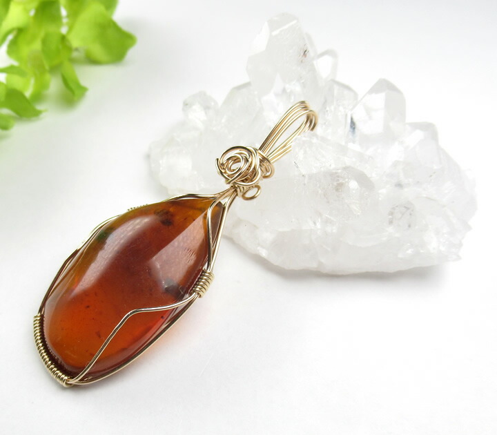 楽天市場】虫入り琥珀 こはく アンバー ドミニカ産 14KGFペンダント