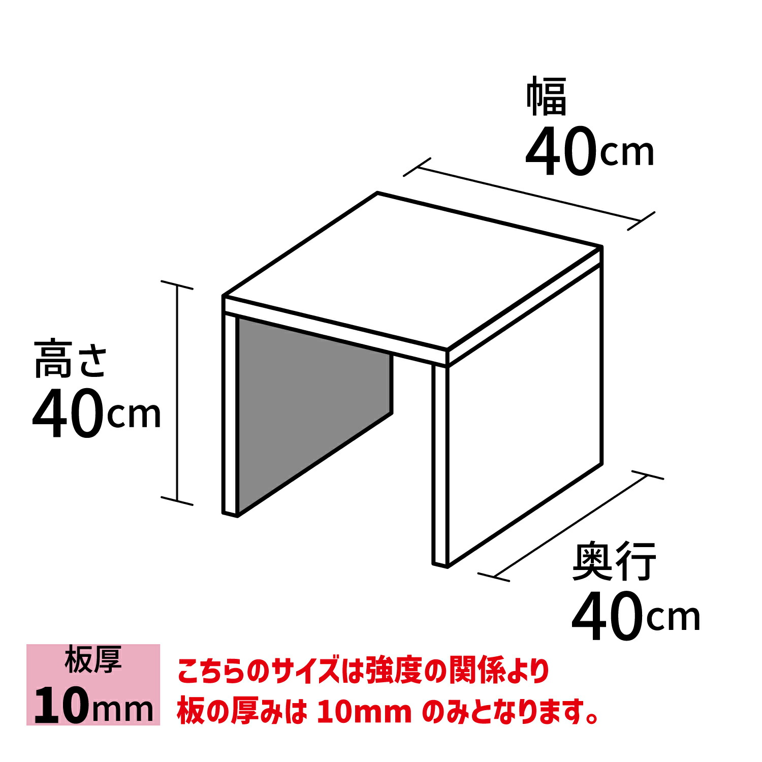 楽天市場】コの字型ディスプレイ台 [size:高さ40cm×幅40cm×奥行40cm:板