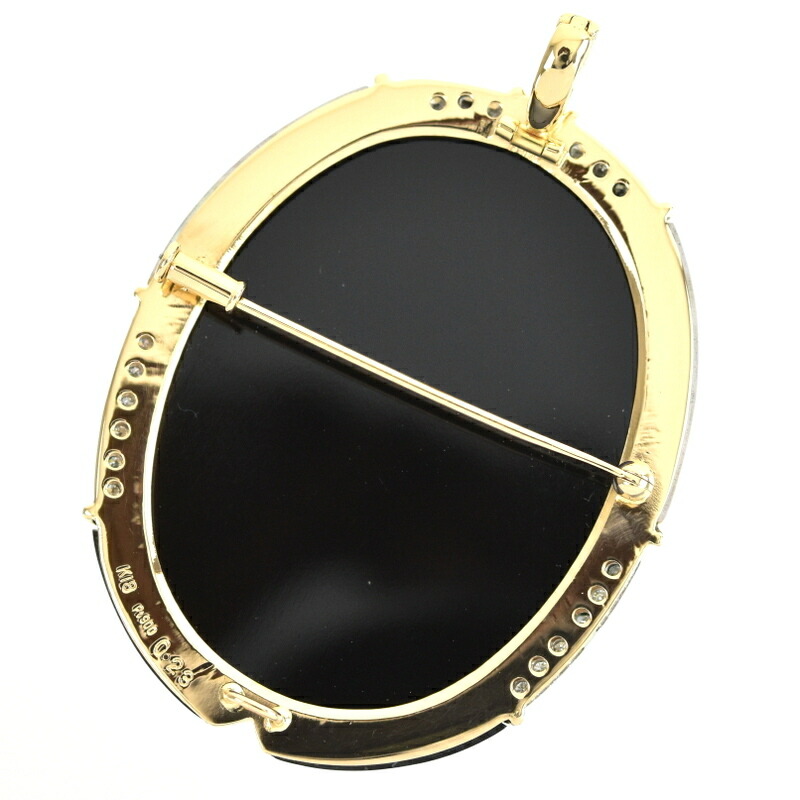 9CT GOLD HALL MARKED カメオ 2WAY ブローチ ペンダント 9CT GOLD HALL