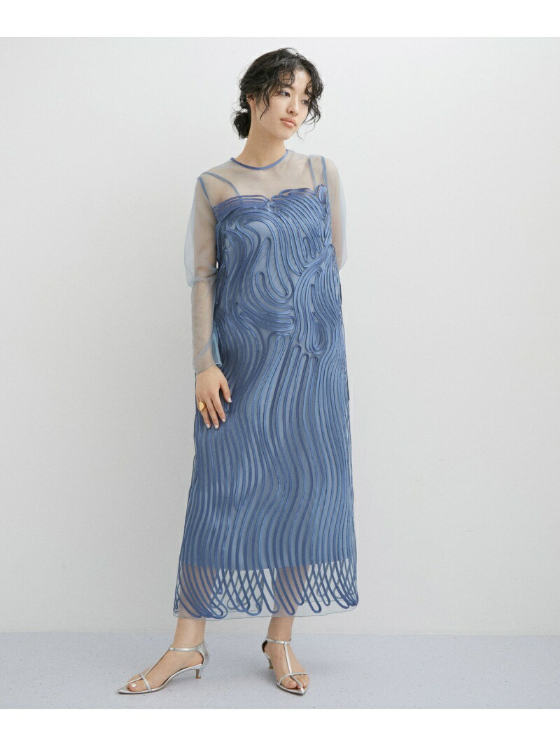 楽天市場】【オケージョン対応】ラインアートシアーワンピース ADAM ET