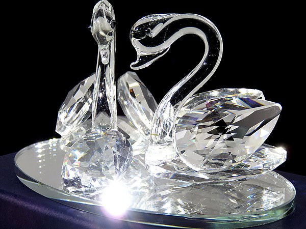 楽天市場】白鳥 ペアスワン オブジェ ツイン ダイヤモンド スワン