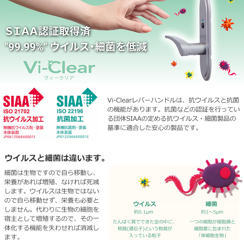 楽天市場】ドアノブ 交換 鍵付き レバーハンドル 室内 抗ウイルス 抗菌