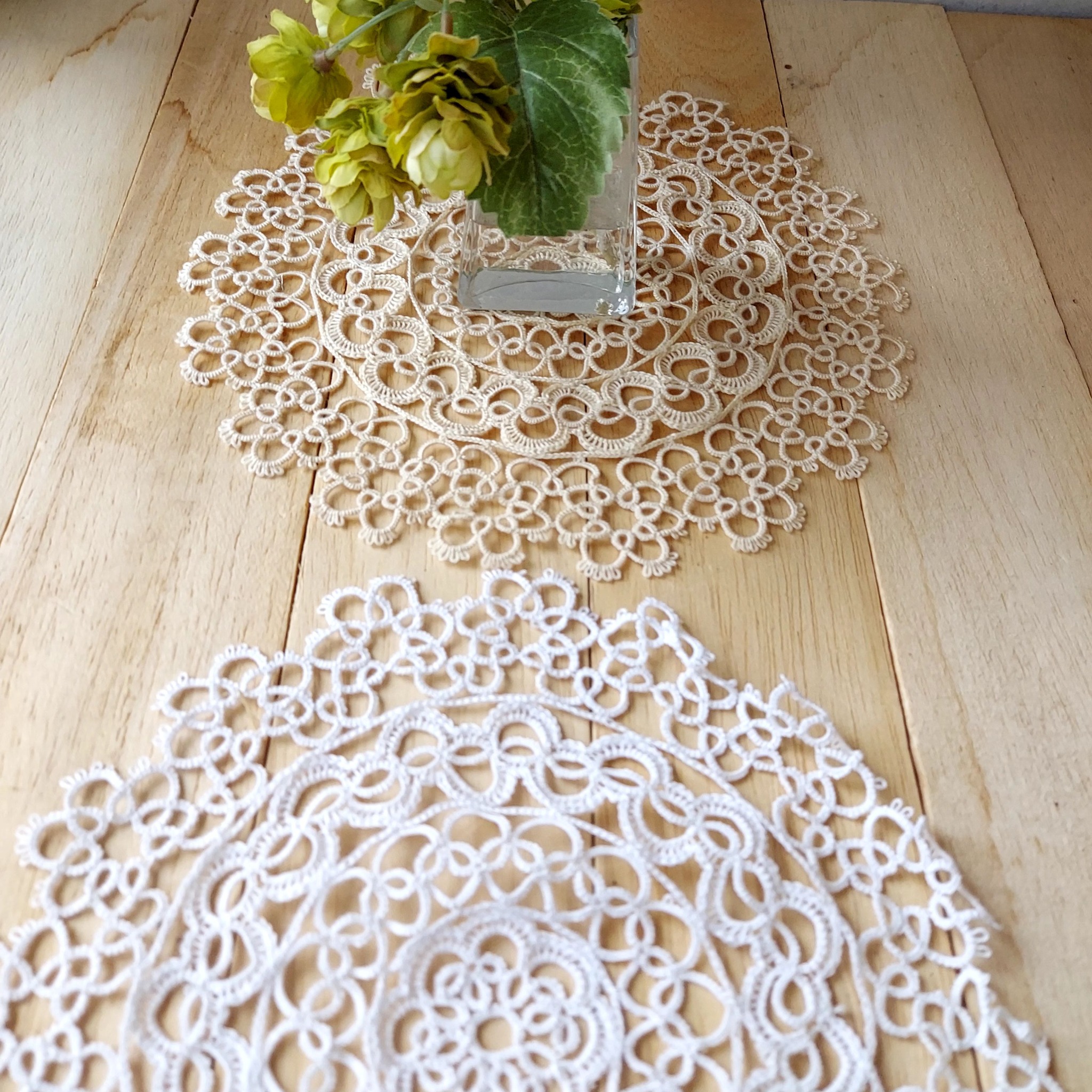 アンティーク イタリア マルチーズレース 黄金色の絹糸ボビン編≒20