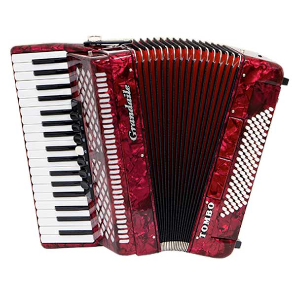 赤いアコーディオン 37鍵 ケース付き
