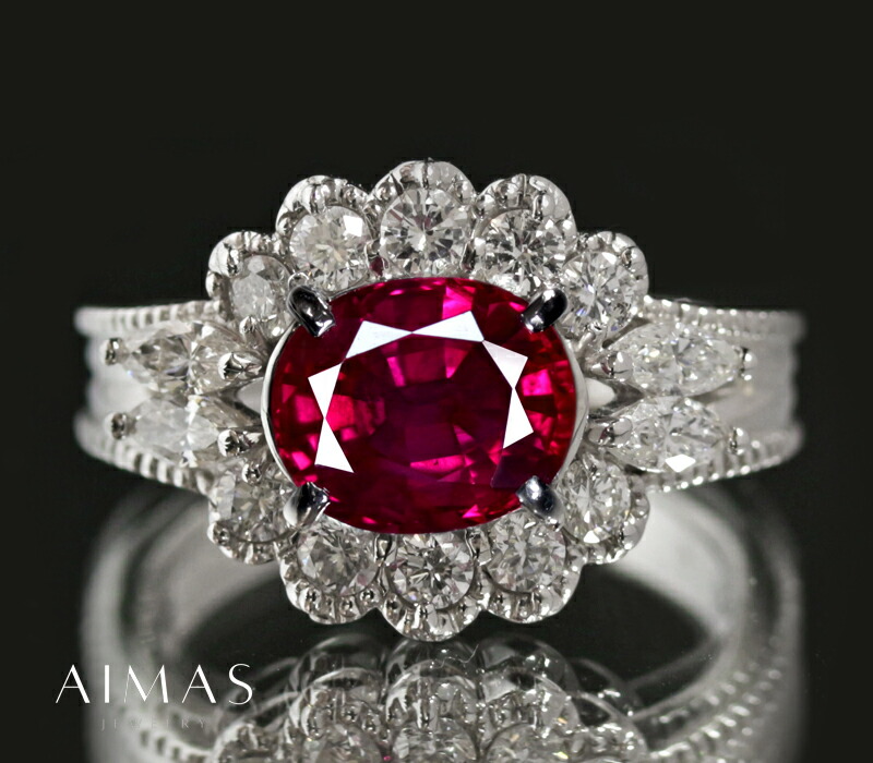楽天市場】極上！ ミャンマー（ビルマ）産ルビー 2.16ct リング 9号