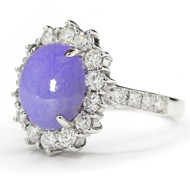 楽天市場】ラベンダー翡翠 4.89ct リング 12号 PT900 プラチナ 指輪