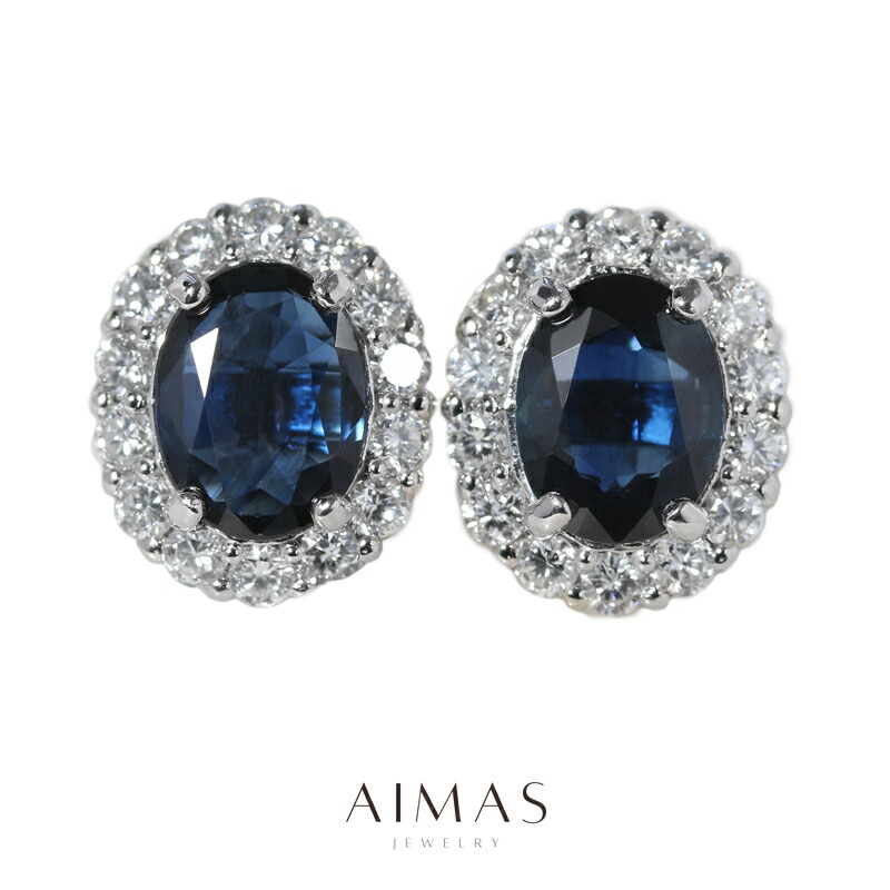 楽天市場】ブルーサファイア 1.087ct/1.138ct ピアス PT900 プラチナ