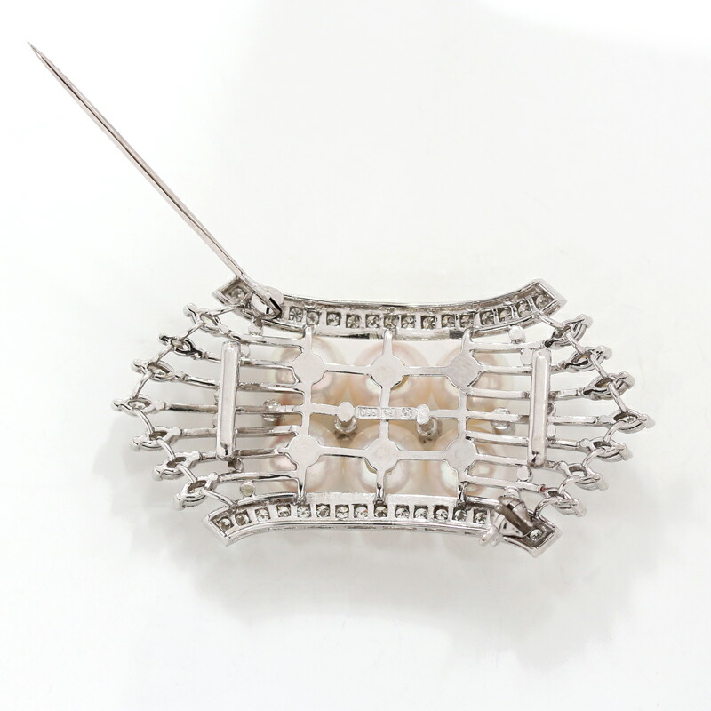 MIKIMOTO ミキモト SV シルバー アコヤ パール ブローチ E1567