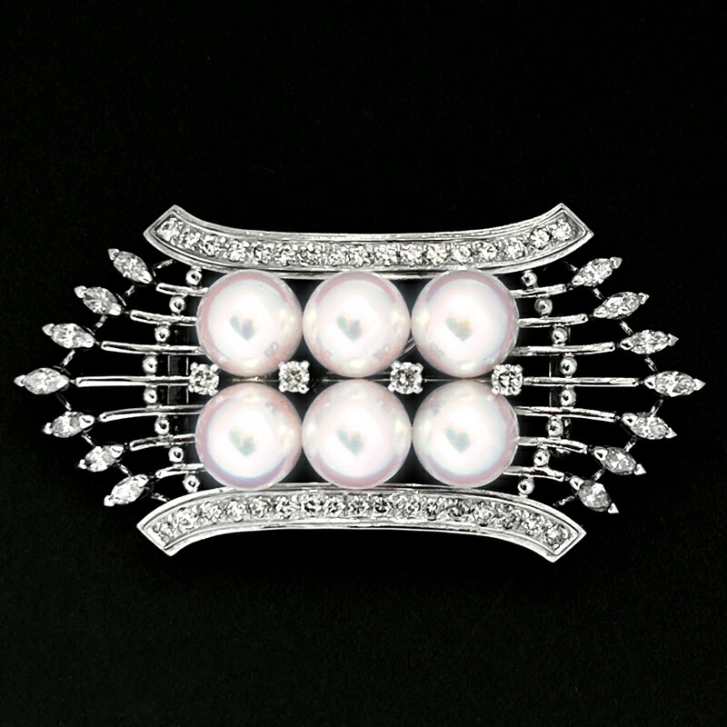 アコヤ真珠あこやミキモトブローチ帯留め白蝶真珠マベパールネックレス