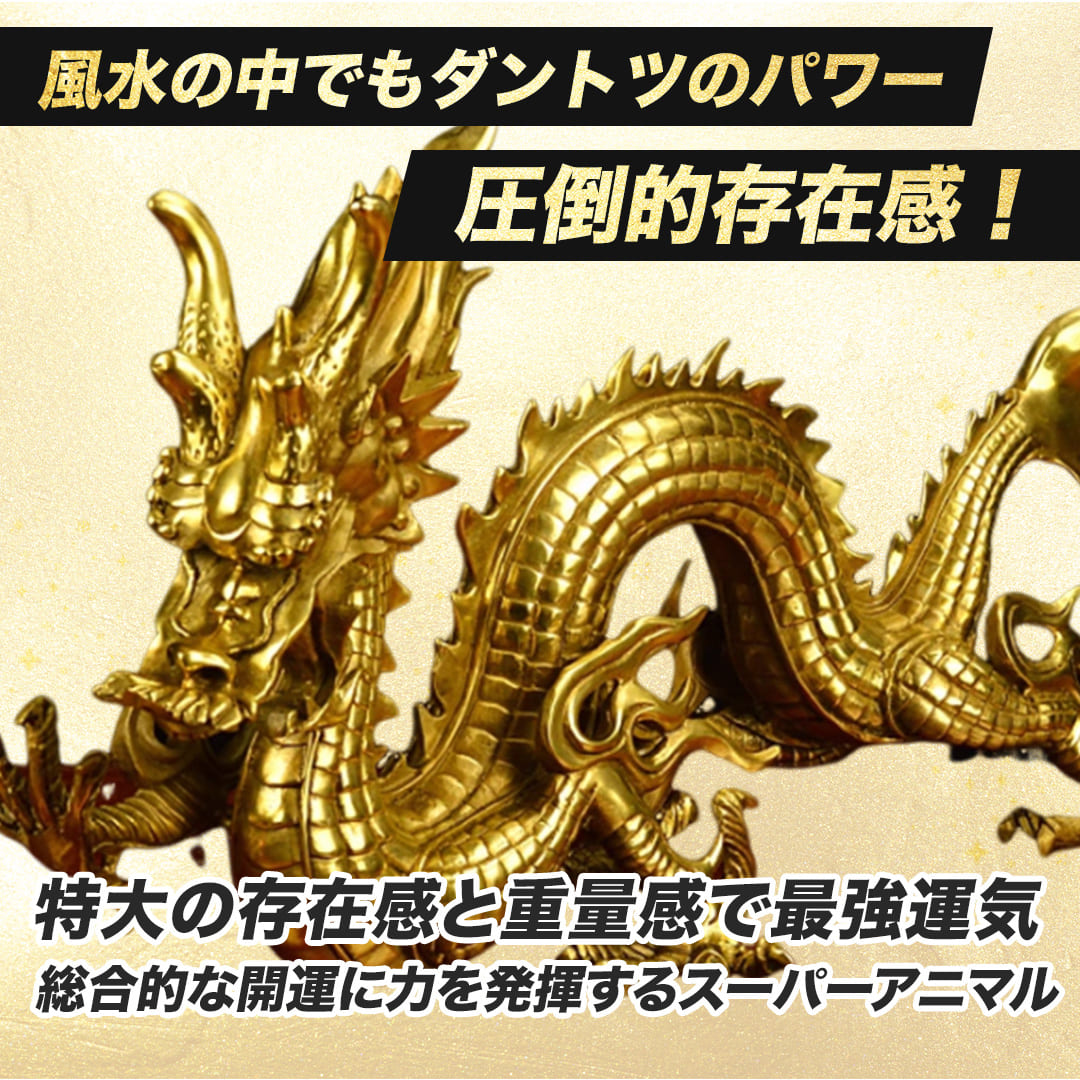 開運 龍 龍神 富士龍 ブロンズ製（真鍮製）【作家 青龍】木箱入り 開運