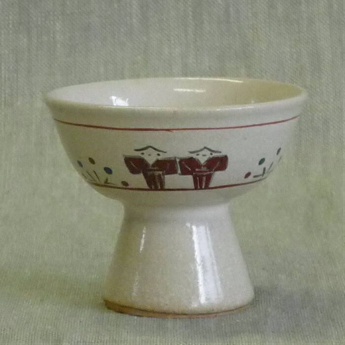 赤膚焼 古瀬堯三作 奈良絵 徳利2 猪口3 お値下げ】赤膚焼 古瀬堯三作