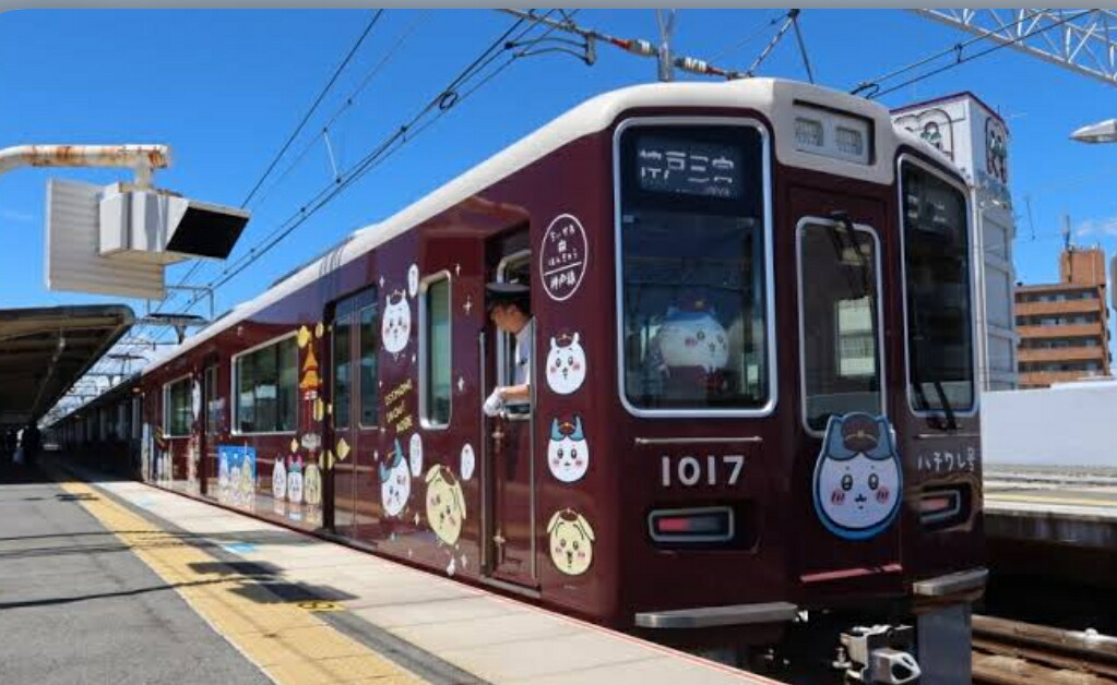 ちいかわ 阪急電車 BIGぬいぐるみ ハチワレ ちいかわ×阪急電車」添乗の