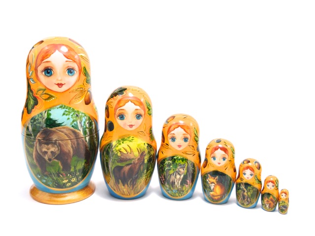 楽天市場】マトリョーシカ7個組 H=16cm フィリモノワ 作 「ロシア 森
