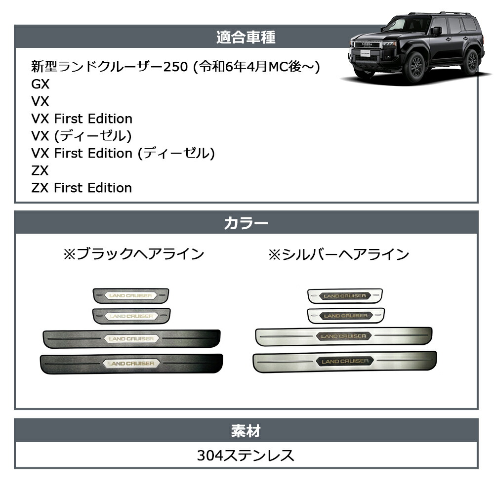 ランクル250純正サイドステップ 左右セット 純正ボルト付属 JAOS