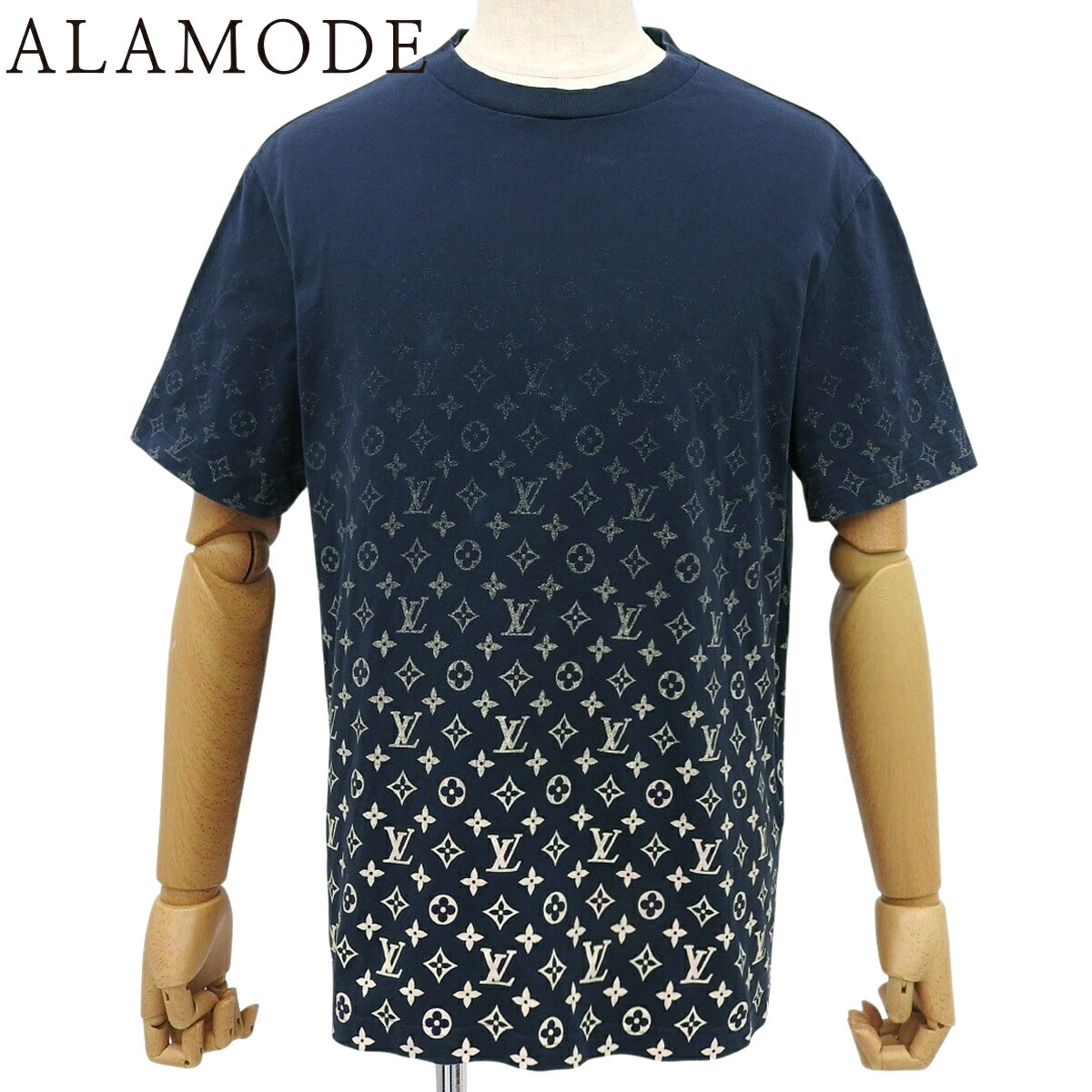 Louis Vuitton ショップ ネイビー Tシャツ モノグラム Lサイズ ルイ