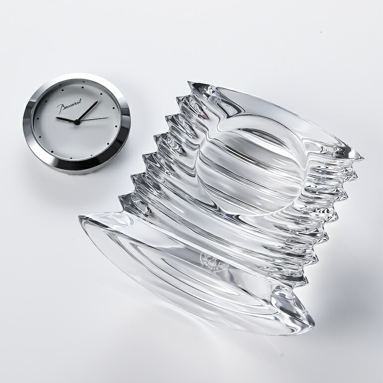 Baccarat バカラ ラランドクロック レッド 置時計 バカラ 時計 名入れ