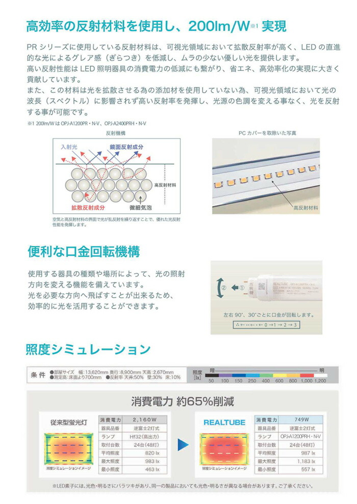 楽天市場】オプティプラス LED蛍光灯 電源内蔵直管形LEDランプ リアル