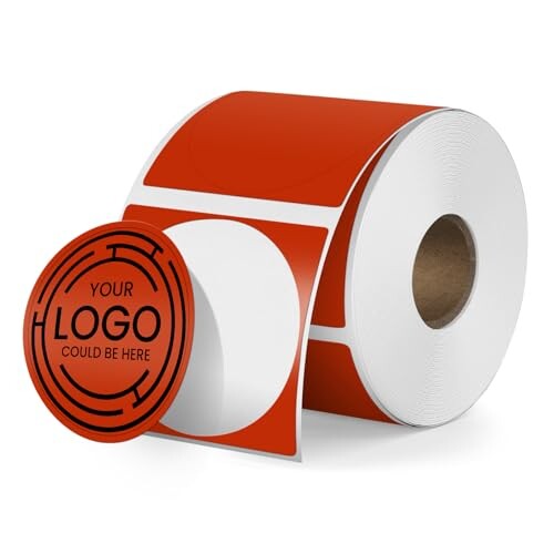 楽天市場】YIKIADA 感熱ラベルシール 赤 丸形 30mm 300枚 プリンター