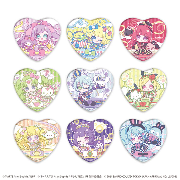 楽天市場】ホログラムハート型缶バッジ「プリパラ10周年×サンリオ