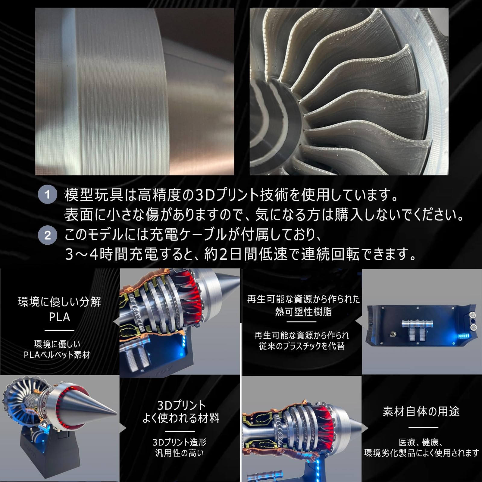 航空機エンジンモデルキット Tr-900 A380 ターボファンエンジンモデル