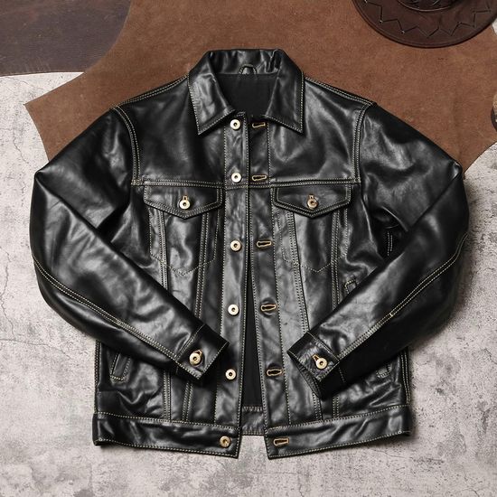 超希少】ディーゼル ホースハイドレザージャケット グレー フルジップ