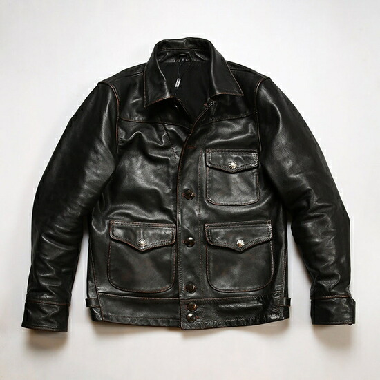 楽天市場】少量生産 革ジャン本革 ホースハイド 馬革メンズ レザー