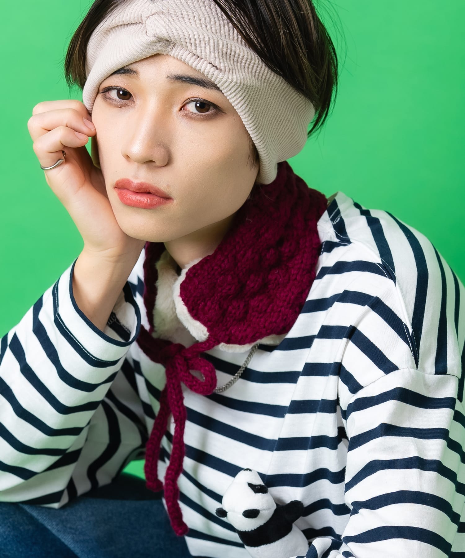 楽天市場】an meets zakka リブニット×モコモコファーコンビイヤーマフ