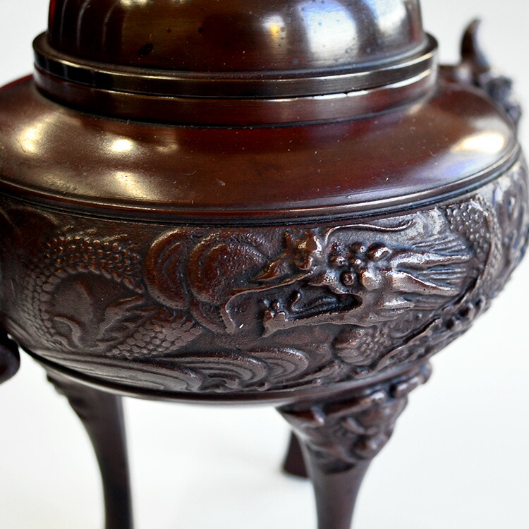 楽天市場】【お買い得品】【香炉】【香器】高岡銅器 龍地紋 小 徳色