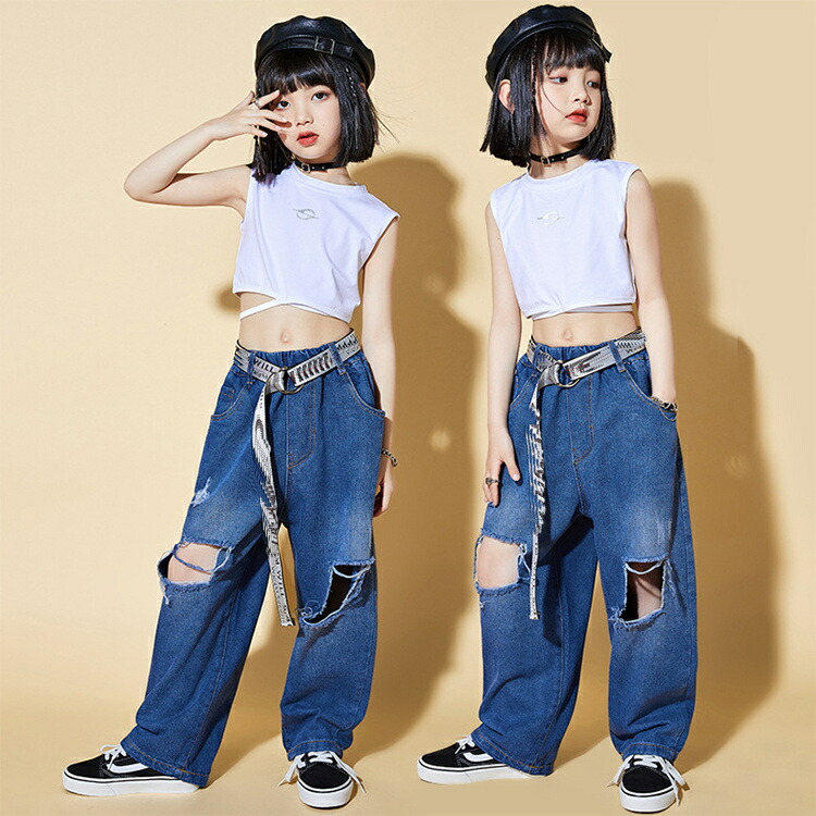 楽天市場】デニムパンツ ダメージ タンクトップ へそ出し ブルー 青