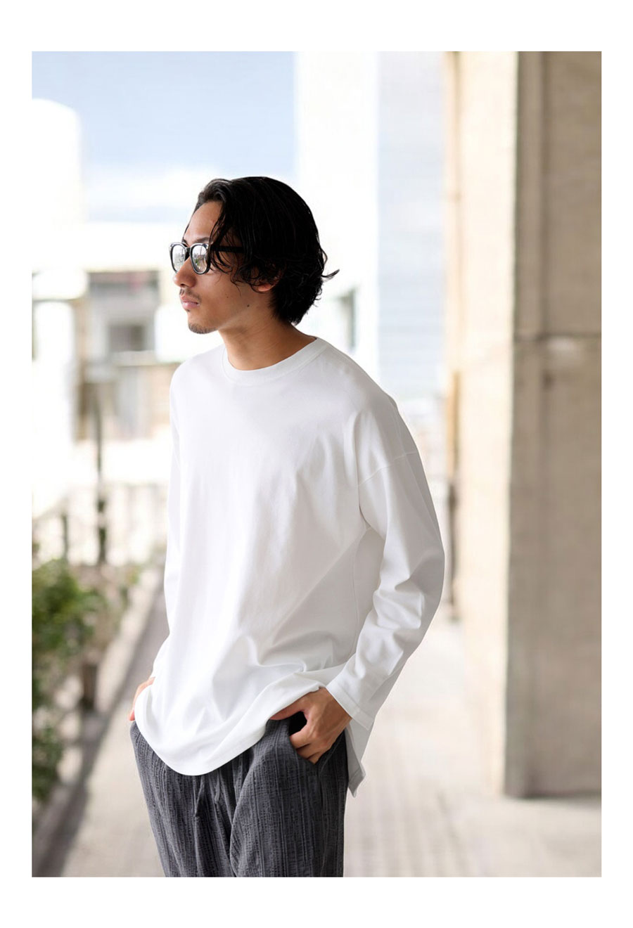 楽天市場】ロンT ロングTシャツ メンズ トップス 長袖 無地 丸首・(100