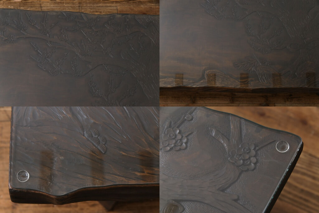 楽天市場】【中古】 座卓 伝統工芸 軽井沢彫り 特注品 栃の木一枚板