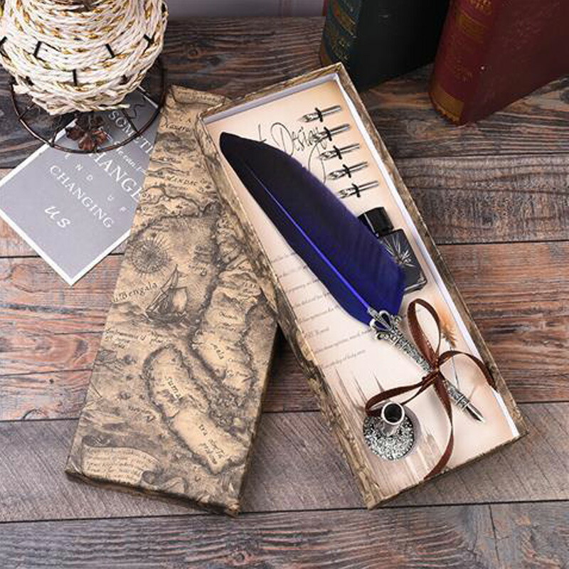 楽天市場】異世界 羽根ペンセット（白、黒、赤、青、灰色） ペン