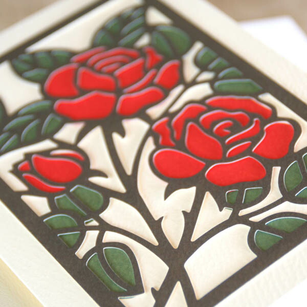 デザイン アート ピンクの薔薇 切り絵 美 内なる宇宙 潜在意識