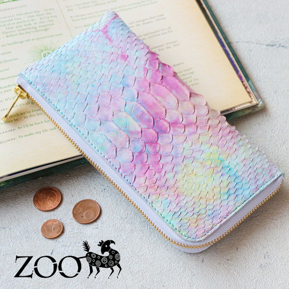 楽天市場】蛇革 ダイヤモンドパイソン ZOO(ズー) 篭染め L字ファスナー