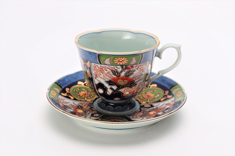 楽天市場】【伊万里焼 瀬兵窯 古伊万里金彩牡丹(グリーン) コーヒーC/S