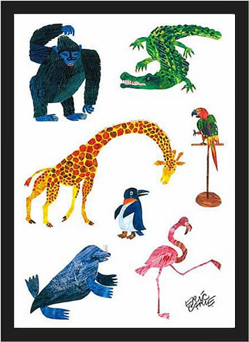 エリック・カール 親子ペンギン リトグラフ 縦51cm横60.5cm エリック