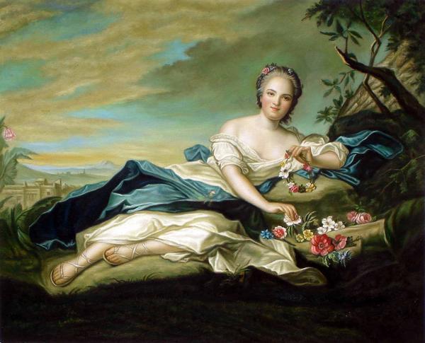 楽天市場】油絵 ジャン・マルク・ナティエの名作「フローラに扮した