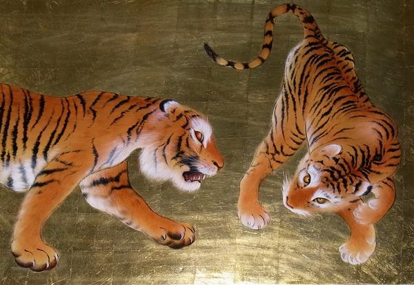 楽天市場】漆絵 竹内栖鳳の名作「虎」 nh204 : 絵画制作専門ユーラシア