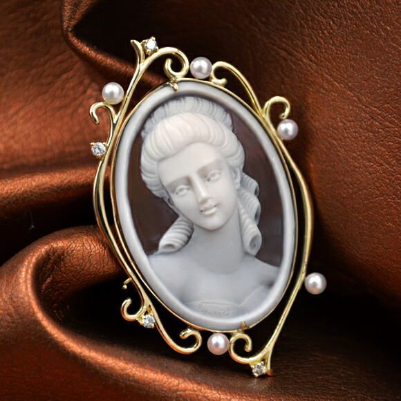 カメオブローチ ペンダントトップ 3個セット LEONARDO カメオブローチ